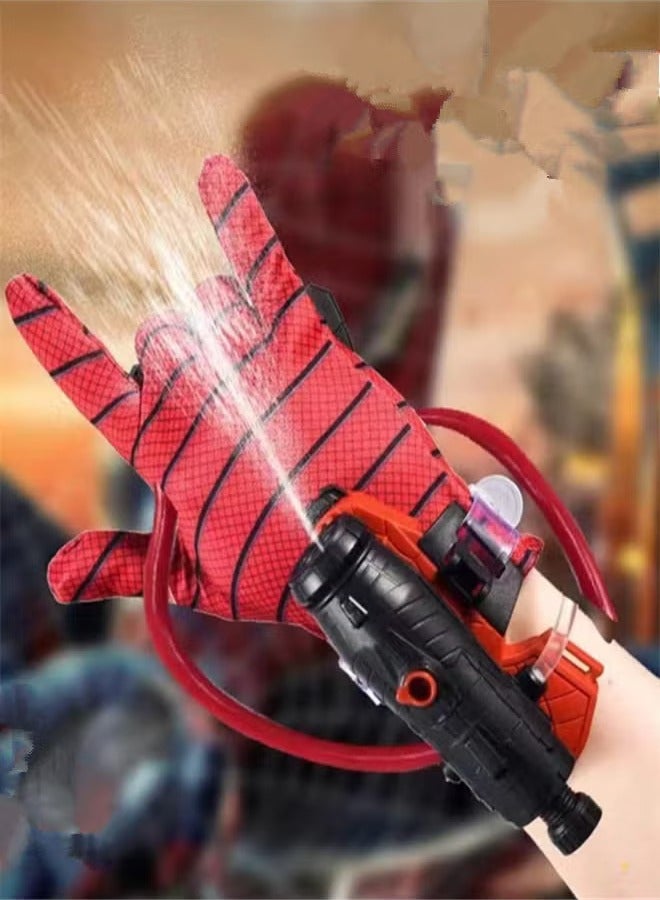 Spider Web Gloves Shooters Costume Toy for Kids Girl Boys, Spiderman Water Gun Cosplay Launcher Action Figure with Wrist Toys Birthday Party Decorations, Children Educational Toys Hero Launcher