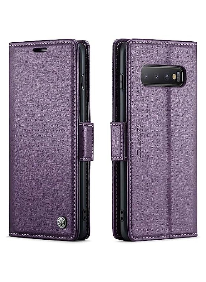 CaseMe Samsung Galaxy S10+ Plus Leather Wallet Case - Fashion Purple - Image 1