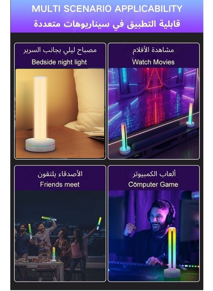 مصباح LED تفاعلي مع الصوت، إضاءة RGB قابلة لإعادة الشحن، 5 أوضاع ضوء ديناميكية و8 ألوان،ديكور رمضان والعيد ، مثالي للألعاب، السيارة، والمنزل - view 2