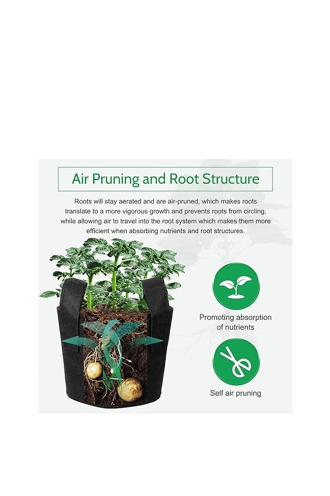 trounistro Potato Grow Bags, 6 Pack 10 Gallon Plant Growing Bags Breathable Garden Growing Bag Planting Tomatoes, Vegetables, Strawberry with Window Flap and Handles - Black - Image 5