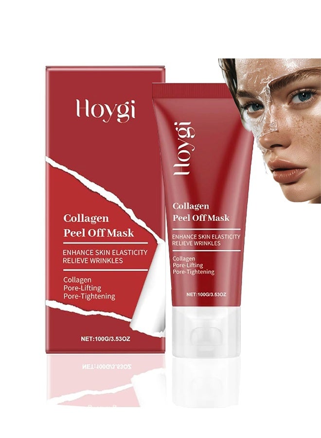 Collagen Peel Off Mask,Overnight Peel-off Face Mask for Elasticity, Hydrating,Glass Glow Skin, Firming & Tightening, Moisturizing,Korean Skincare 100g