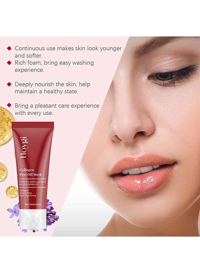 هويجي قناع تقشير الكولاجين، قناع وجه مقشر ليلي لزيادة المرونة، الترطيب، إشراقة البشرة الزجاجية، شد وتماسك، ترطيب، مستحضرات العناية بالبشرة الكورية 100 جم - Image 4