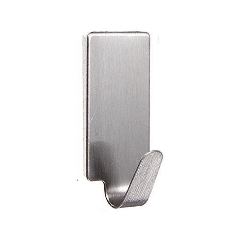 Inditradition Self Adhesive Steel Wall Hooks, 1 kg Load Capacity (3.5 x 1.5 cm, Silver) - Pack of 12, Random Design - Image 3