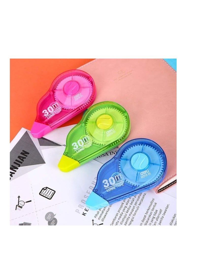 Deli شريط تصحيح بقوة تغطية ممتازة - ألوان متنوعة دلي Eh21301 (عبوة من 3) - Image 1