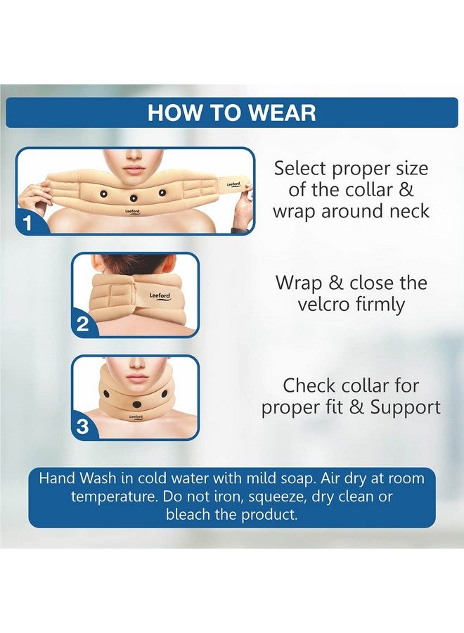 Leeford Cotton Soft Cervical Collar With Support & Adjustable With Velcro|Neck Brace For Comfort|Relieves Pain|Highly Comfortable|Perfect Support For Men&Women-(3.9'Height,Medium Size) - Image 5