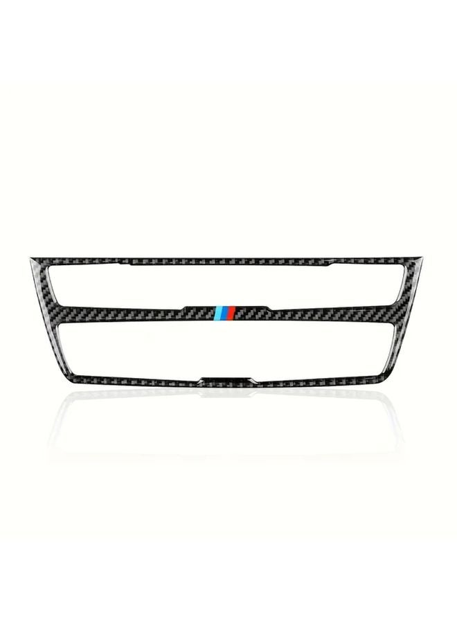 Black Carbon Fiber Car CD Panel Cover Compatible with BMW F30 F31 F34 Models 2013 2019 - Image 1