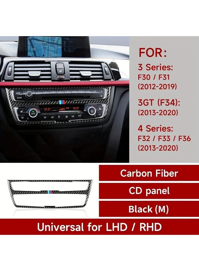 Black Carbon Fiber Car CD Panel Cover Compatible with BMW F30 F31 F34 Models 2013 2019 - Image 4