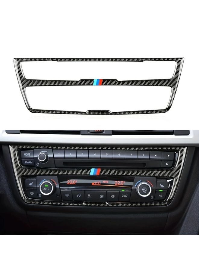 Black Carbon Fiber Car CD Panel Cover Compatible with BMW F30 F31 F34 Models 2013 2019 - Image 3