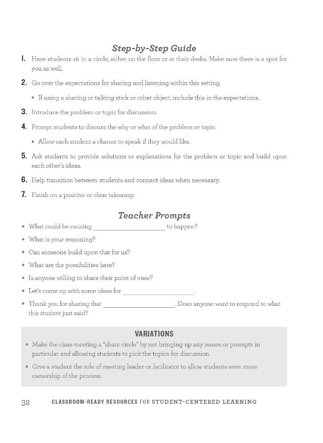 null - Classroom-ready Resources For Student-centered Learning: Basic Teaching Strategies for Fostering Student Ownership, Agency, and Engagement in K-6 Classrooms - Image 1
