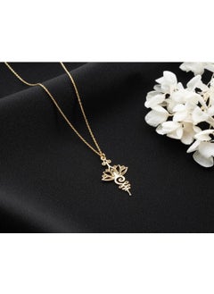 Angora Silver Lotus Necklace Unalome Yoga Necklace  - Image 1