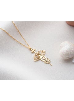 Angora Silver Lotus Necklace Unalome Yoga Necklace  - Image 4