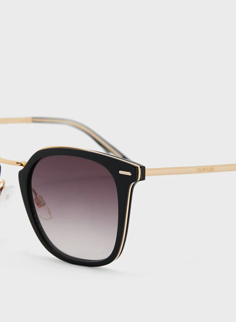 CALVIN KLEIN Full Rim Acetate Square Sunglasses - Lens Size: 49 Mm