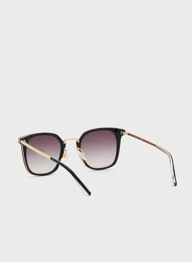 CALVIN KLEIN Full Rim Acetate Square Sunglasses - Lens Size: 49 Mm