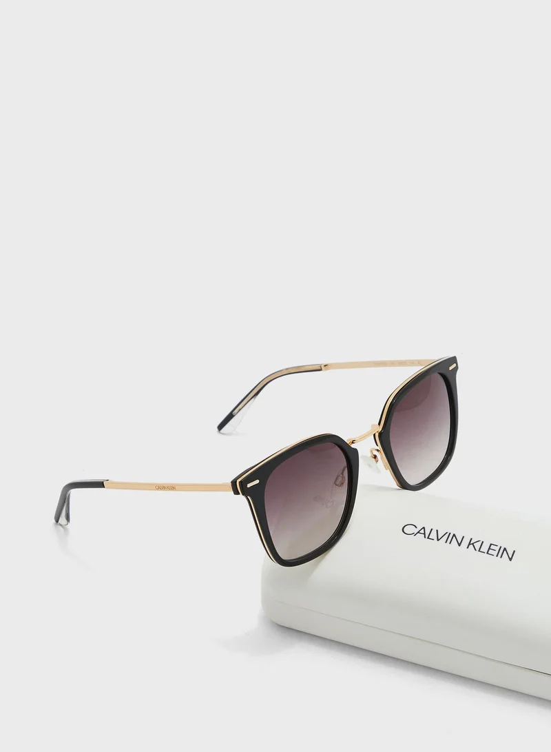 CALVIN KLEIN Full Rim Acetate Square Sunglasses - Lens Size: 49 Mm