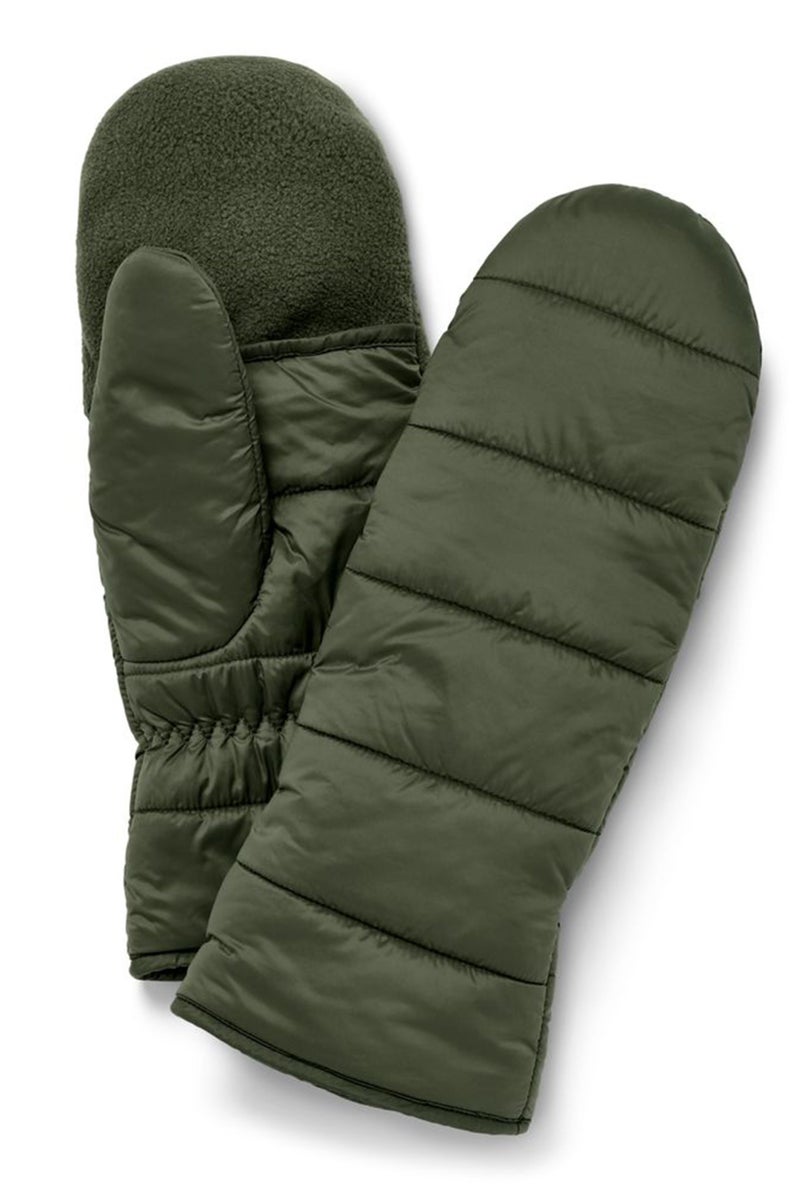 Tchibo Women 1 Pair Quilted Folding Mittens, Dark Olive - Image 2