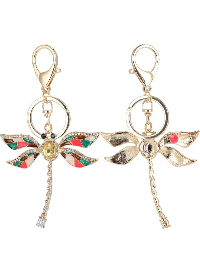 klarako 2Pcs Dragonfly Keychain Cute Fashionable Pendant Decoration Accessories Zinc Alloy(Champagne) - Image 4