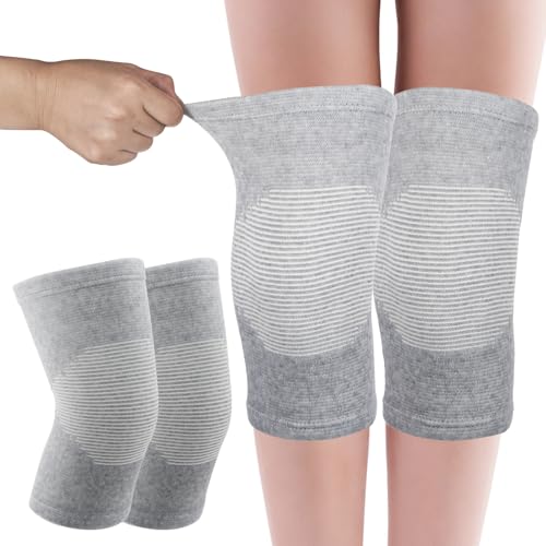 AOZUO Bamboo Knee Sleeve, Elastic Compression Knee Brace Breathable Knee Pads Leg Sleeves Thicken Thermal Knee Braces Relieve Knee Pain Knee Sleeves for Men Women Ski Cycling Dance Running - Image 1