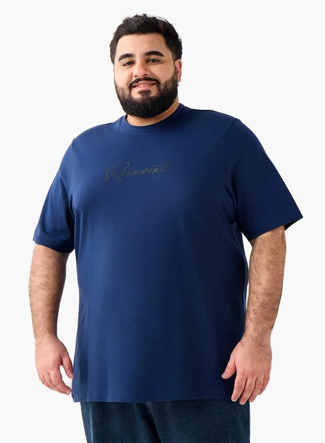 Maxim Men Regular Fit Crew Neck Short Sleeves Slogan Print T shirt