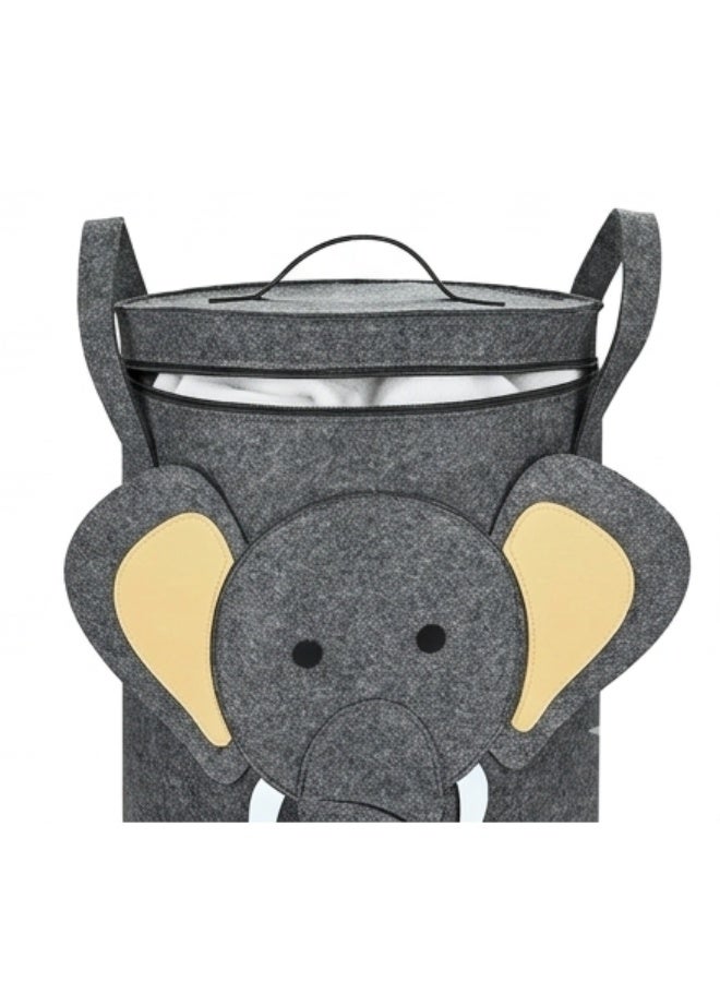 سلة تخزين أنيقة للأطفال بغطاء - صندوق تخزين قابل للطي من اللباد للألعاب والملابس والغسيل - متينة، مقاومة للماء، خفيفة الوزن مع مقابض، مثالية لتنظيم غرفة اللعب وغرفة النوم وغرفة الأطفال - Image 5