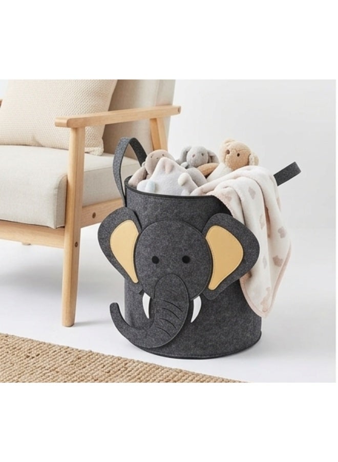 سلة تخزين أنيقة للأطفال بغطاء - صندوق تخزين قابل للطي من اللباد للألعاب والملابس والغسيل - متينة، مقاومة للماء، خفيفة الوزن مع مقابض، مثالية لتنظيم غرفة اللعب وغرفة النوم وغرفة الأطفال - Image 4