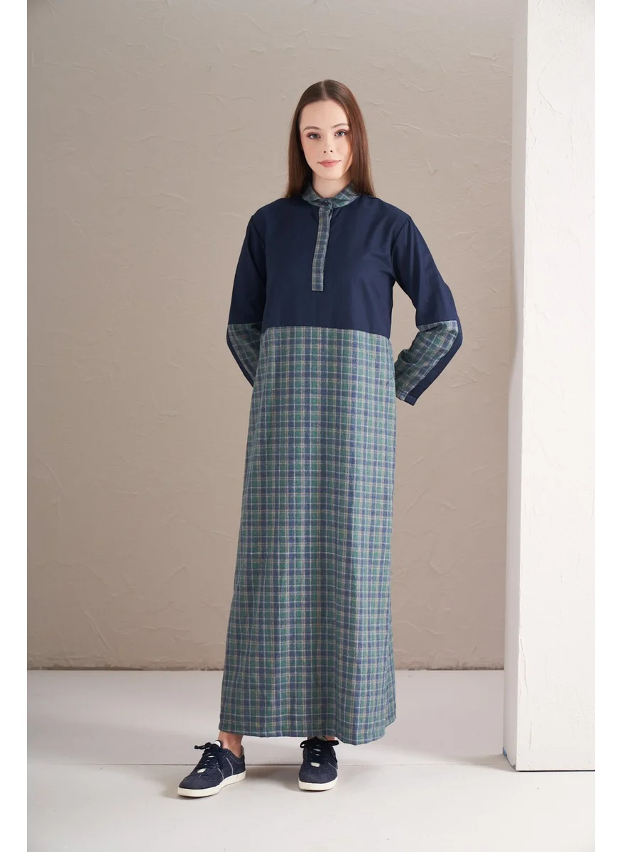 Mevra Block Dress Green Navy