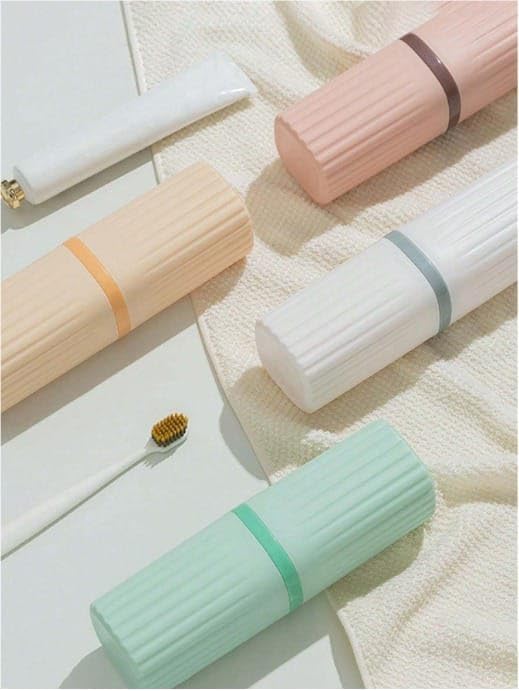 Stewit حامل فرشاة الأسنان ستيويت مربع متعدد الاستخدامات مع غطاء منظم للحمام والسفر والتخييم ورحلات العمل والمدرسة (عبوة من 2) (ألوان متعددة) - Image 4