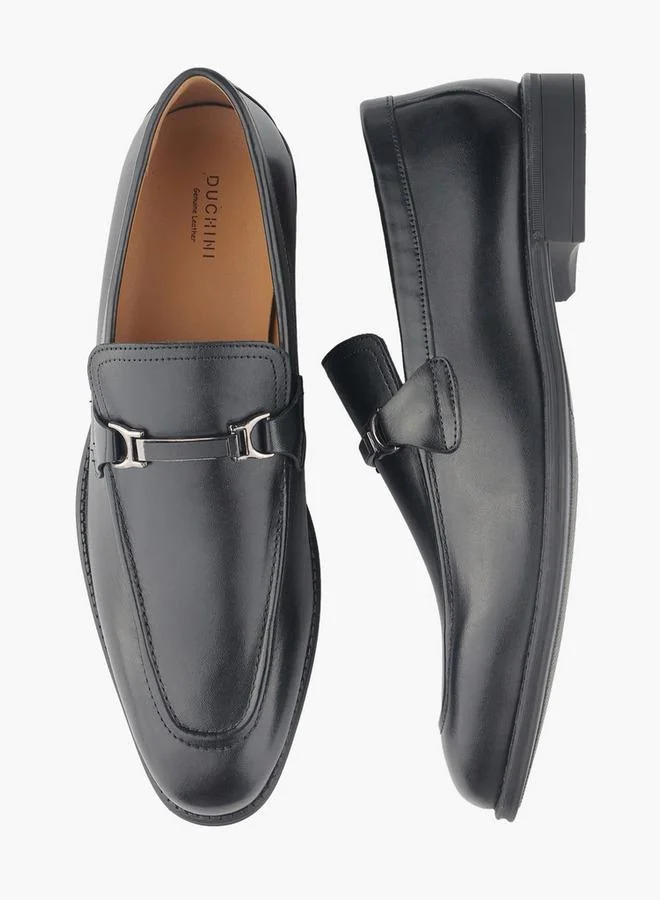 DUCHINI BLACK Men Metallic Accent Slip-On Loafers for Men | Best Price UAE