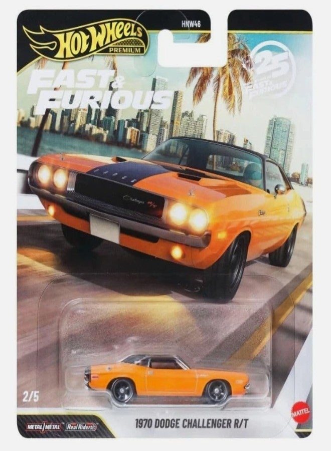 Hot Wheels Premium Fast & Furious 25th Anniversary Die-Cast Cars, Set of 5, 1:64 Scale HNW46-956Q - Image 3