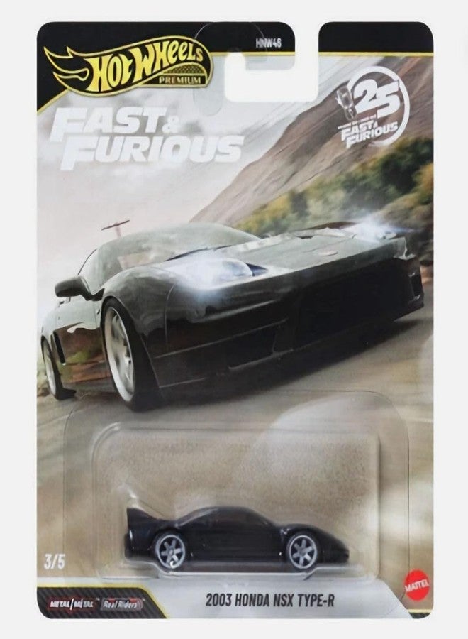 Hot Wheels Premium Fast & Furious 25th Anniversary Die-Cast Cars, Set of 5, 1:64 Scale HNW46-956Q - Image 4