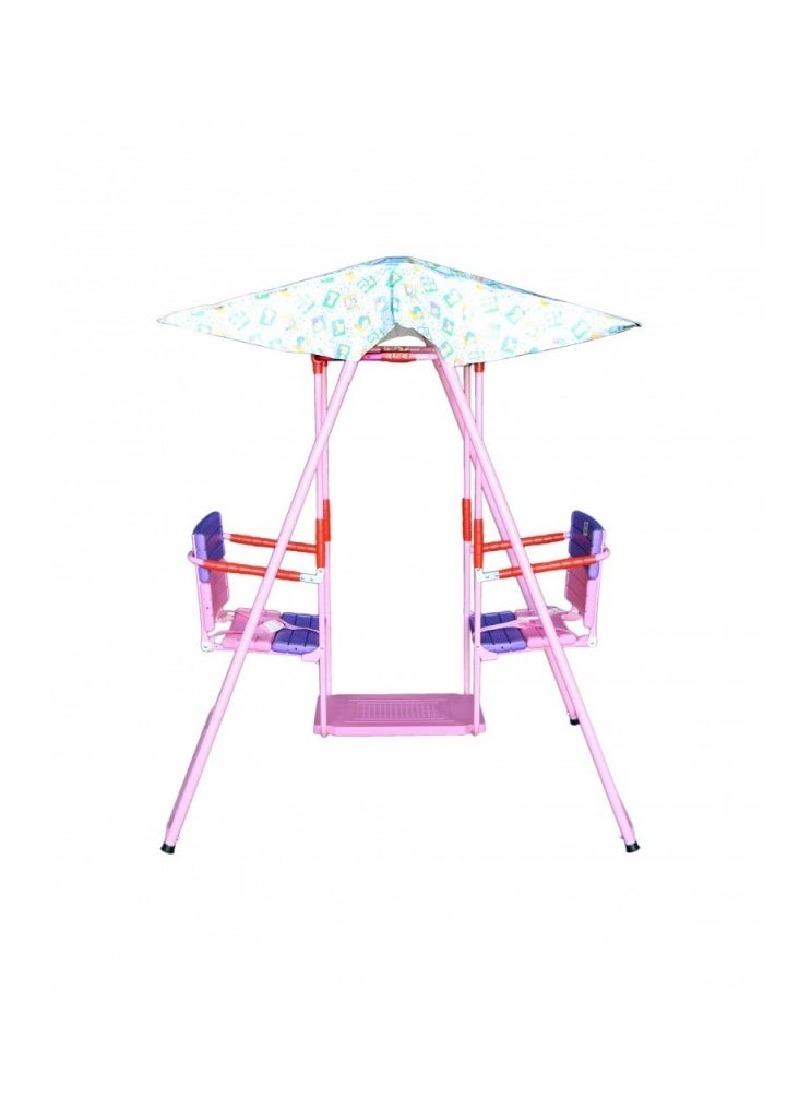 Generic - Double swing for children, children's swing with canopy, multi-colored - Image 1