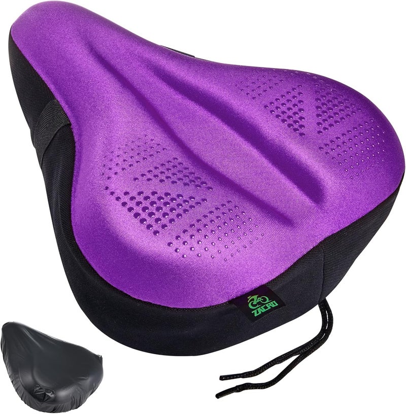 Zacro Bike Seat Cover Big Size, Gel Padded Wide Cushion for Bike Saddle, Adjustable Bike Seat Cushion for Men Women, Compatible with Peloton, Cruiser Bicycle Seats... - Image 1