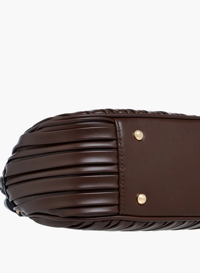 Celeste Pleated Tote Bag with Zip Closure
