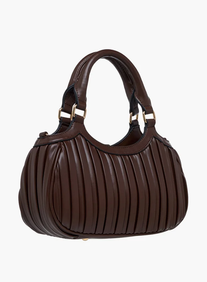 Celeste Pleated Tote Bag with Zip Closure