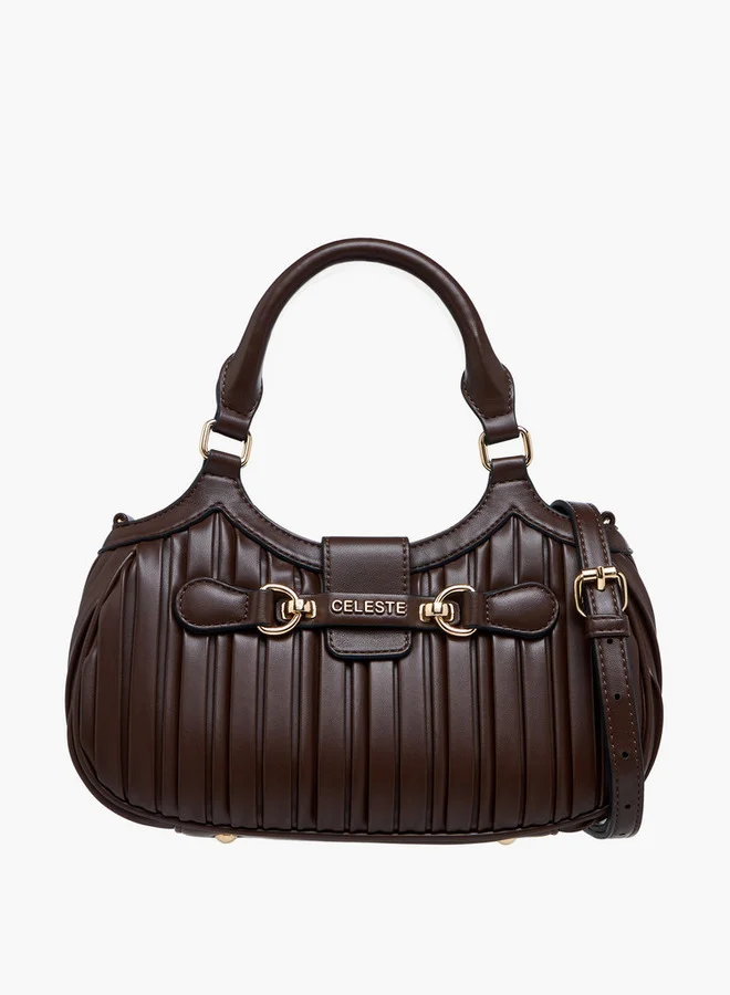Celeste Pleated Tote Bag with Zip Closure