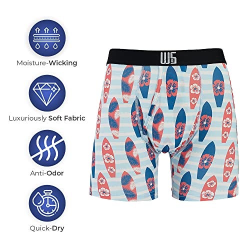 Warriors & Scholars Boxer Briefs For Men Pack Of 6, Ultra Soft, Breathable Quick Dry, Moisture-Wicking Mens Underwear, 428F L - Image 2