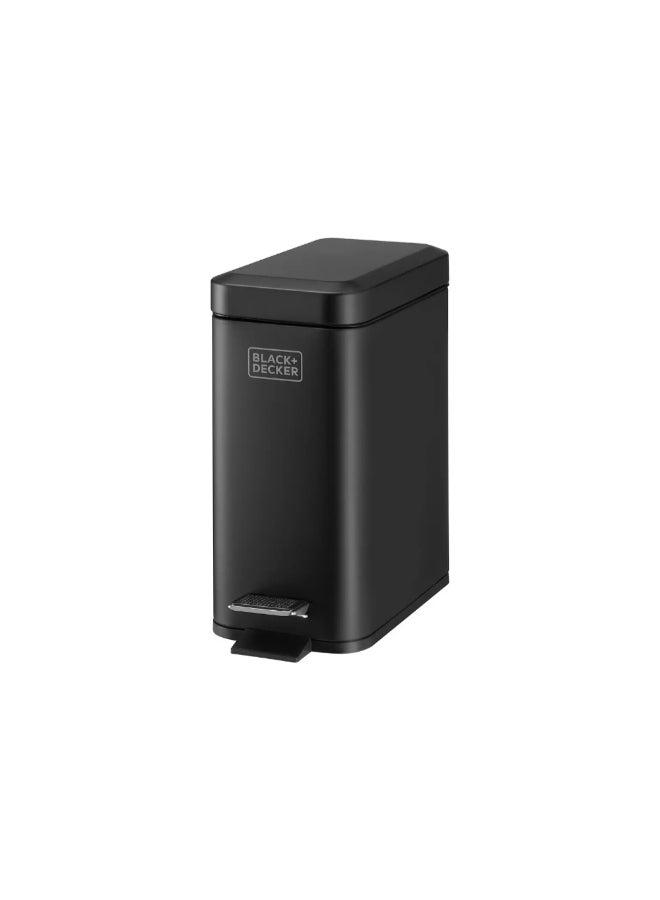 بلاك اند ديكر سليم لاين سلة نفايات وإعادة التدوير بدواسة وإغلاق ناعم أسود 5 لتر 61164 - Image 2