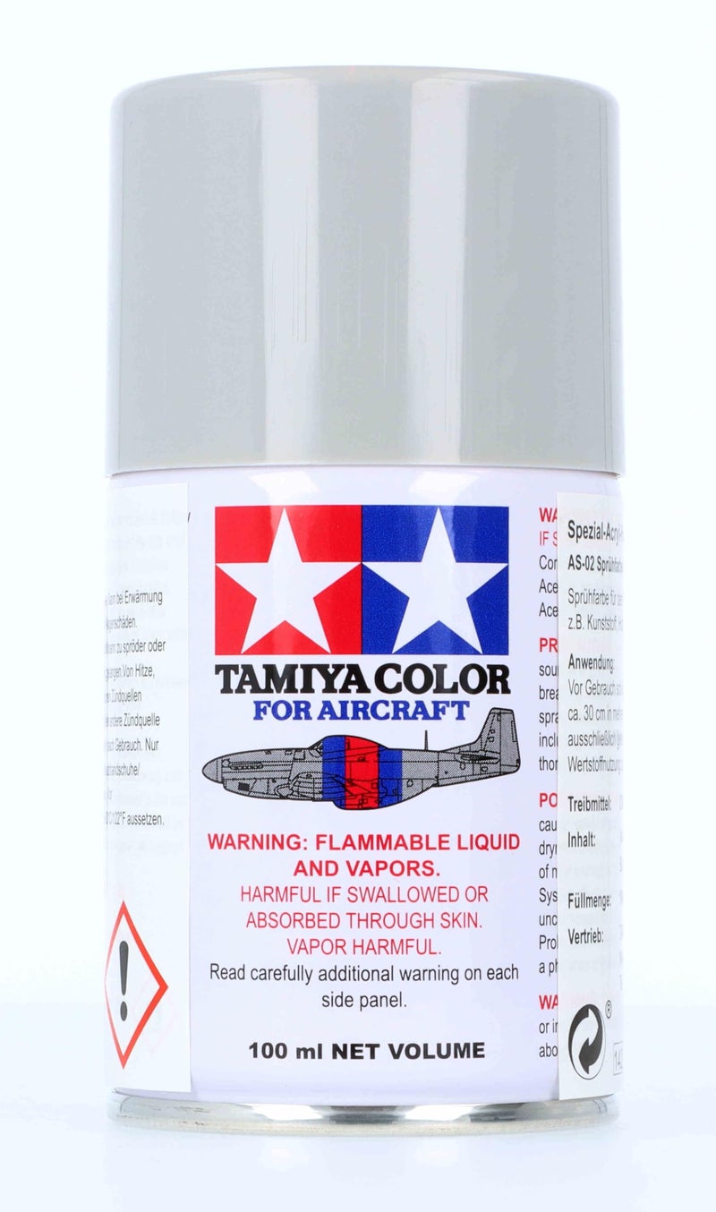 Tamiya طلاء طائرات تاميا AS-2 رمادي فاتح أكريليك TAM86502 أساسيات الطلاء والدهانات - Image 1