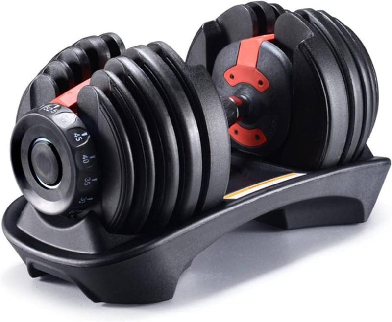 DEXO 24kg Adjustable Dumbbell – Silicon Steel Construction, Space-Saving Single Dumbbell for Home Gym, Strength Training & Muscle Building (Black) - Image 1