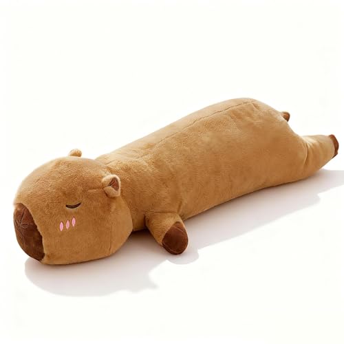 SHINUOER Capybara Plush Cute Capybara Stuffed AnimalLong Capybara Body Pillow Funny Plushies Soft Pillow Toy Gifts for Girls Boys 196 Inch - Image 1
