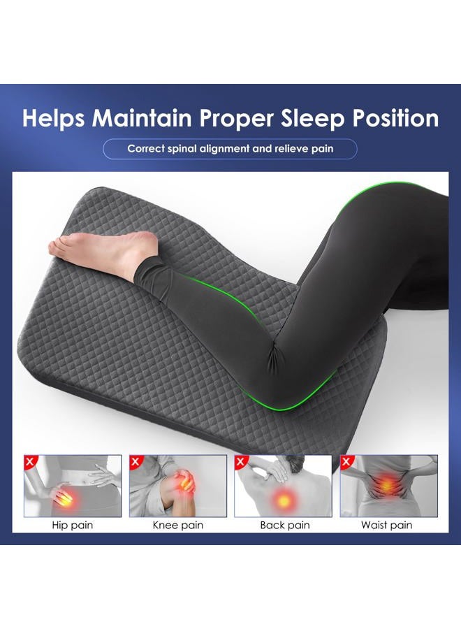 Livemy Memory Foam Knee Pillow for Side Sleepers Leg Pillow for Side Sleeping, Leg Elevation Pillow 4" Height Pillow Between Legs for Sciatica Pain Relief Hip Pillow Helps Spine Alignment -15"x25", Grey - Image 5