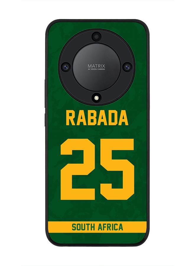 Stylizedd Cover for Honor X9a 5G Case , Rugged Black Slim fit Soft Flexible Thin Protective Phone Cases - Player Name - Kagiso Rabada, Jersey Number- 25 - Image 1