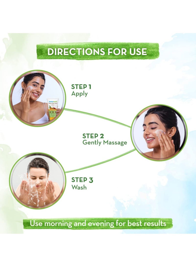 Mama Earth Ubtan Natural Face Wash For all Skin Type with Turmeric & Saffron for Tan Removal – 150 ml - Image 5