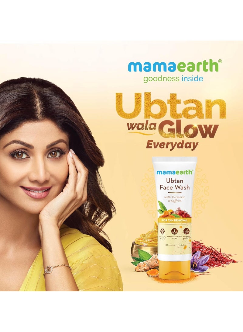 Mama Earth Ubtan Natural Face Wash For all Skin Type with Turmeric & Saffron for Tan Removal – 150 ml - Image 2