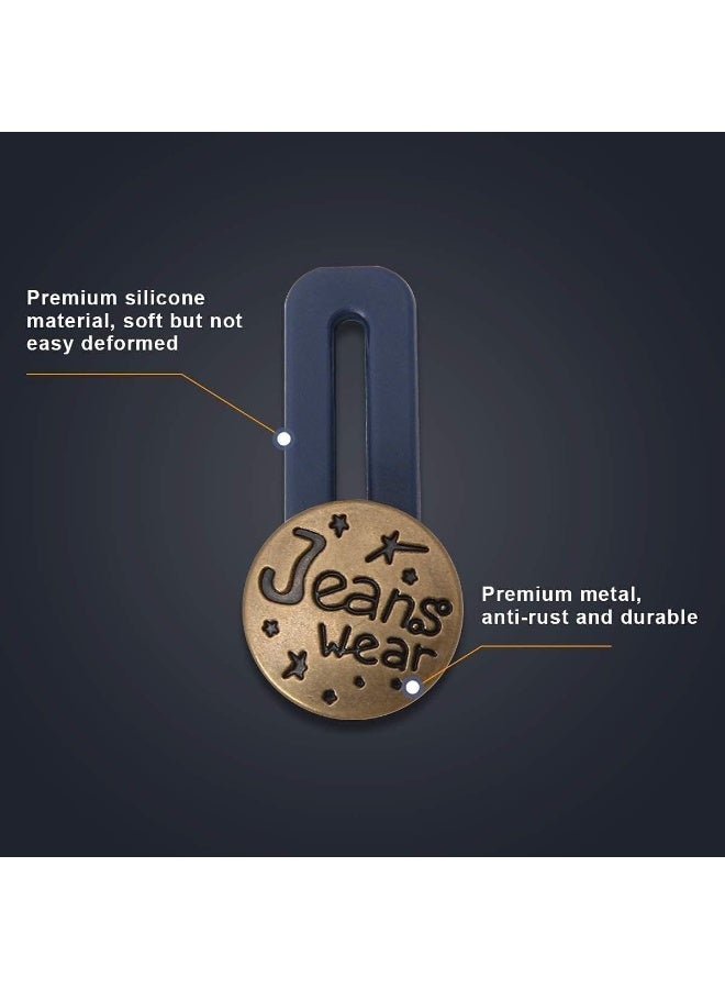 6-Pack Waist Extender Buttons for Pants and Skirts – Metal Adjustable Belt Extenders for Jeans, Trousers, and Clothing, Comfortable Fit for Men & Women - Image 3