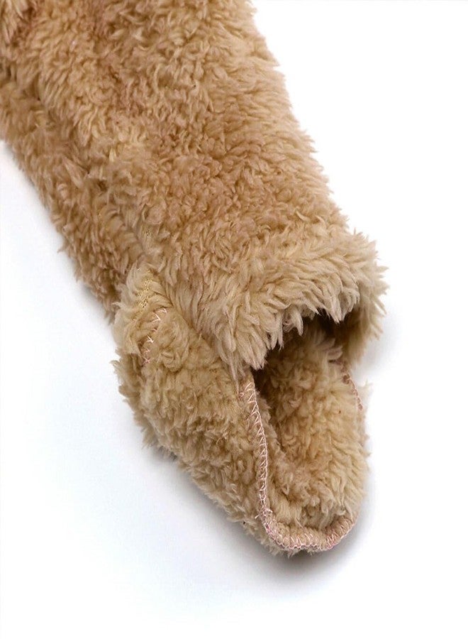 Curipeer Fleece Fall Winter Outfit Bodysuit Bear Fleece Bunting Footed Jumpsuit Rompers - Image 5