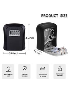 Generic Key Lock Box Security Key Lock Box With Combination Code Spare Key Safe Lockbox For Hide a key Outdoor Wall Mount Key Lock Box For House Outside  - Image 2