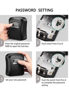 Generic Key Lock Box Security Key Lock Box With Combination Code Spare Key Safe Lockbox For Hide a key Outdoor Wall Mount Key Lock Box For House Outside  - Image 4