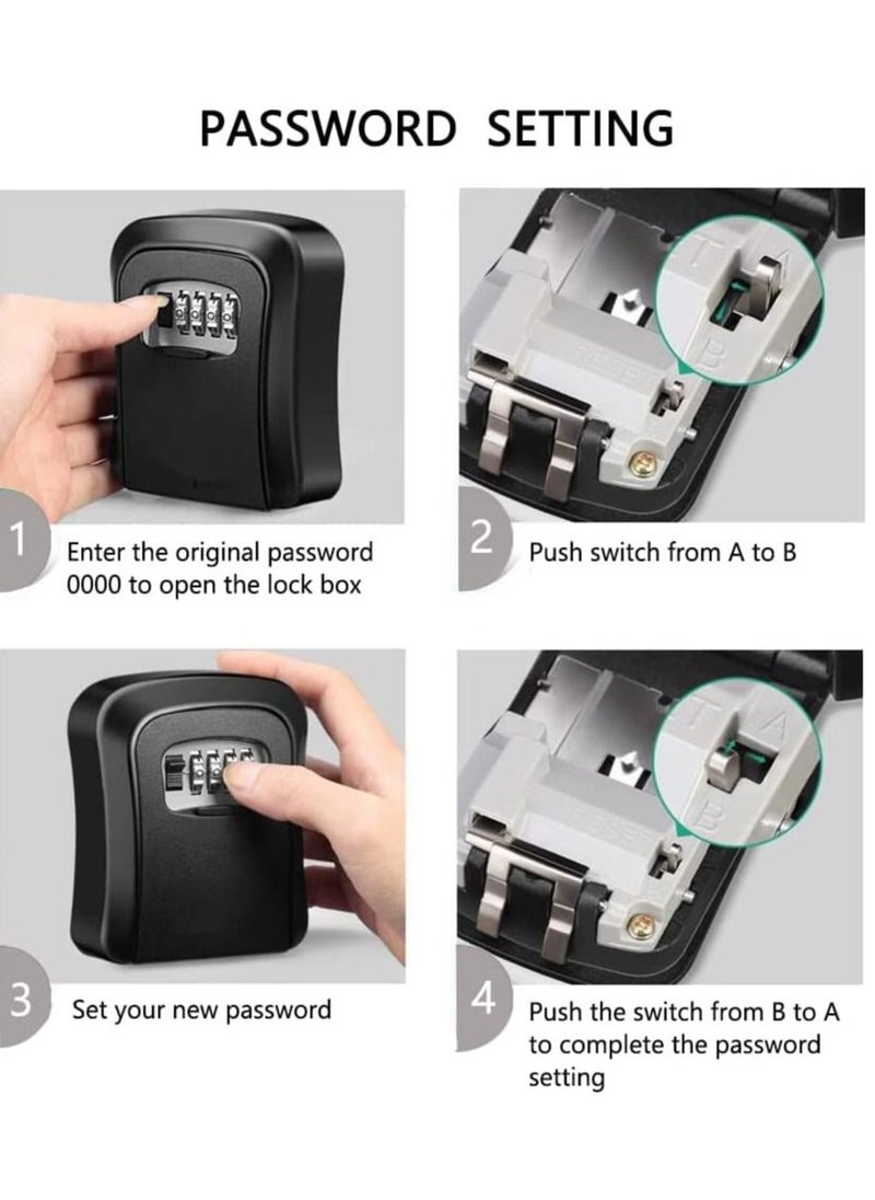 Generic - Key Lock Box Security Key Lock Box With Combination Code Spare Key Safe Lockbox For Hide a key Outdoor Wall Mount Key Lock Box For House Outside - Image 1