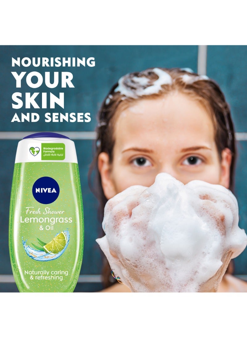 Nivea Pearls Lemongrass Scent And Oil Shower Gel Caring Oil 250ml - Image 2