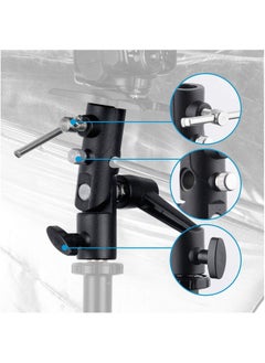 Generic 180° Adjustable H-Shape Swivel Tilt Metal Umbrella Softbox Holder Flash Bracket Adapter Mount Tripod for 1/4in 3/8in Lamp Light  - Image 2